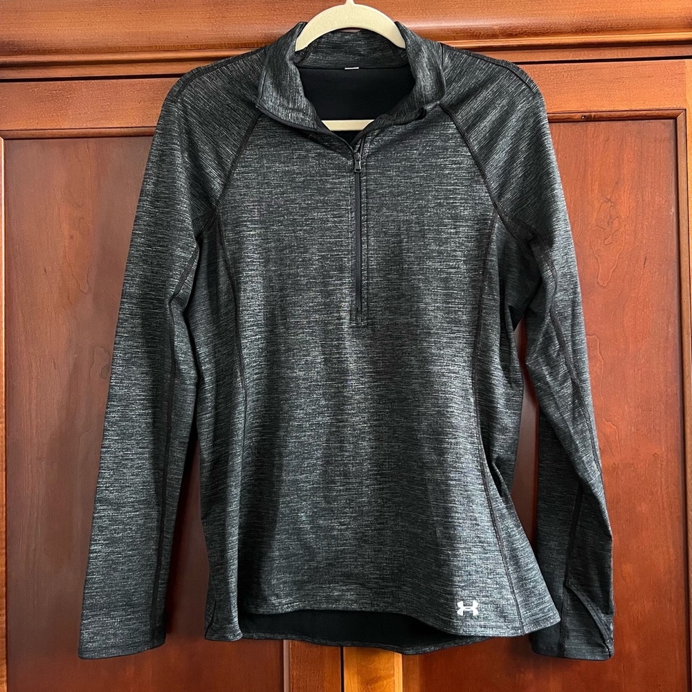 Under Armour Quarter Zip Training Top in Heather Grey Medium